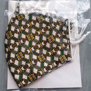 Tory Burch Face Mask Yellow Green Gemini Link NEW